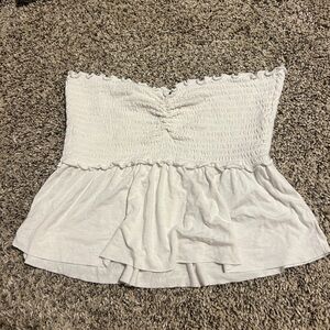 Hollister Cream Strapless Blouse